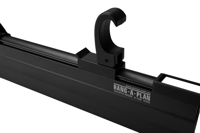 Arnos Hang-A-Plan, 18-24 Inches Quickfile Hanging Clamp, Black, Holds up to 150 Plans, Single Clamp - Image 5
